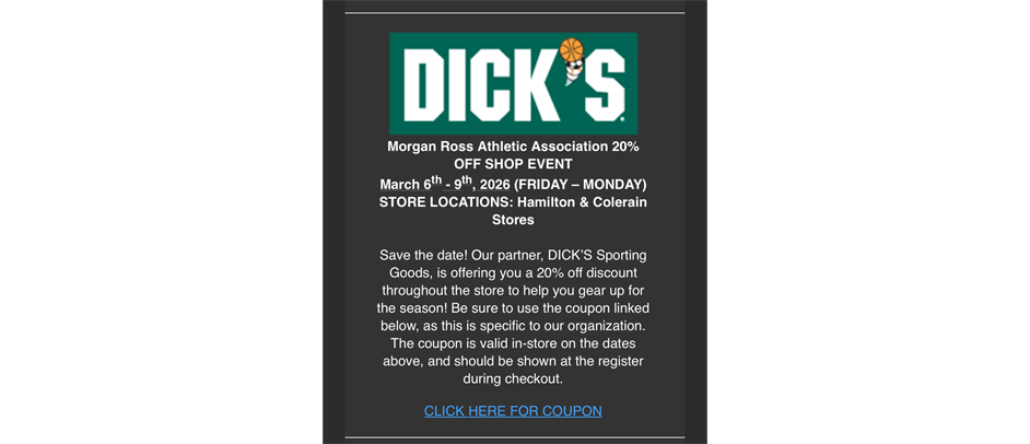 DICK’S Sporting Good’s 20% off weekend!  Click for coupon!